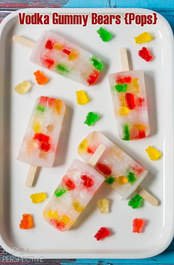 Vodka Gummy Bears Popsicles #ASpicyPerspective #Vodka #GummyBears #VodkaGummyBears #VodkaPopsicles #Popsicles #AlcoholicPopsicles #AlcoholGummyBears #HowtoMakeVodkaGummyBears #Summer 